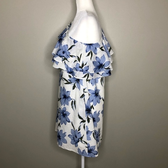 Love Riche blue and white one shoulder floral dress, Size small - Picture 4 of 8